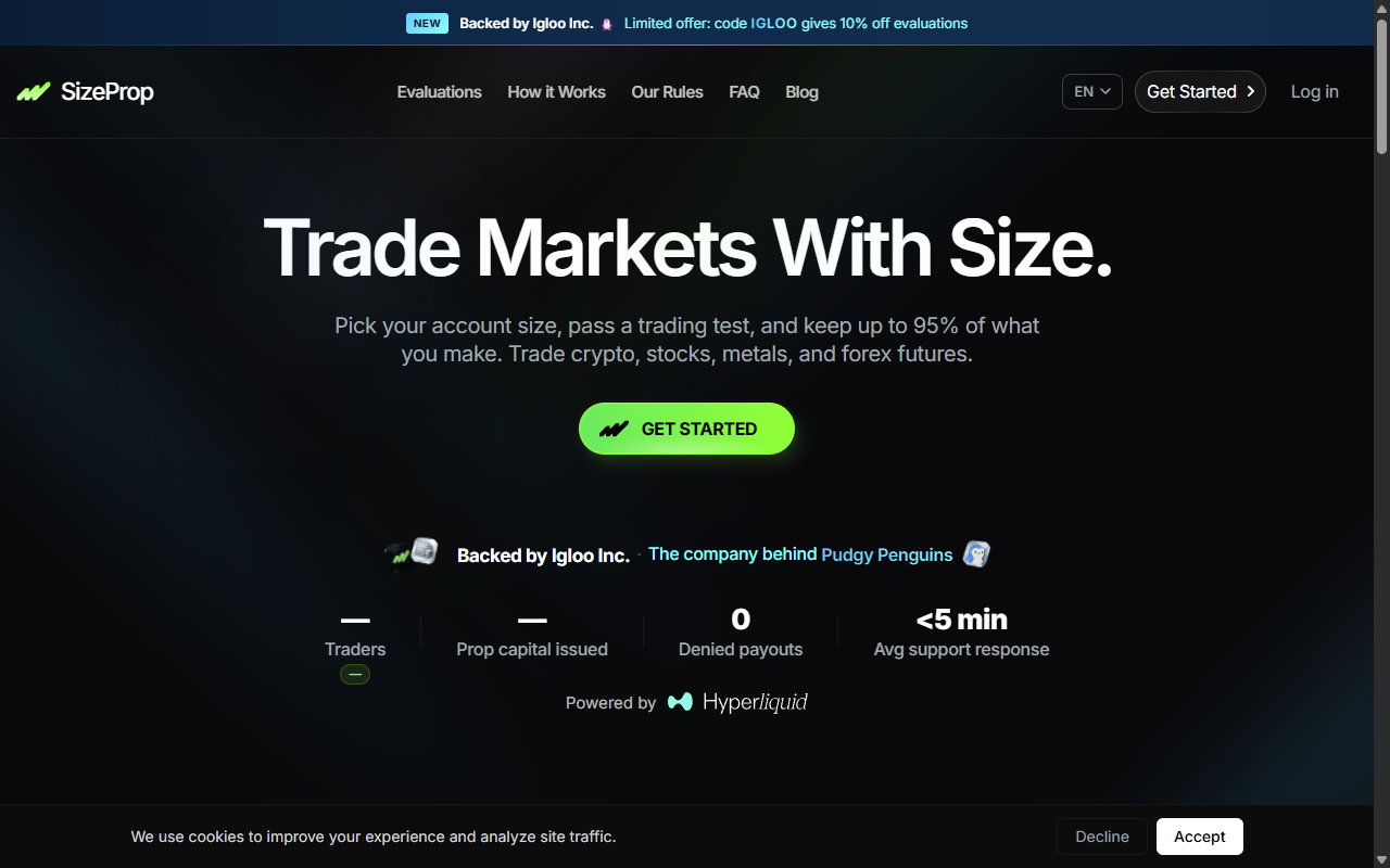 SizeProp — Next-Gen Perpetual Crypto Prop Trading Platform